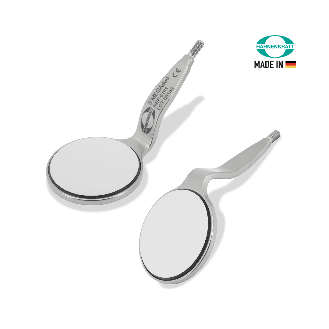 Espejo Bucal N. 5 Doble Rhodium MEGADuo 6101 Hahnenkratt