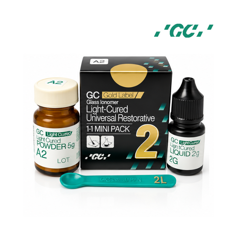 Vidrio Ionomero Restauracion Fotocurable Universal Restorative 1-1 Mini Pack Gold Label 2 GC